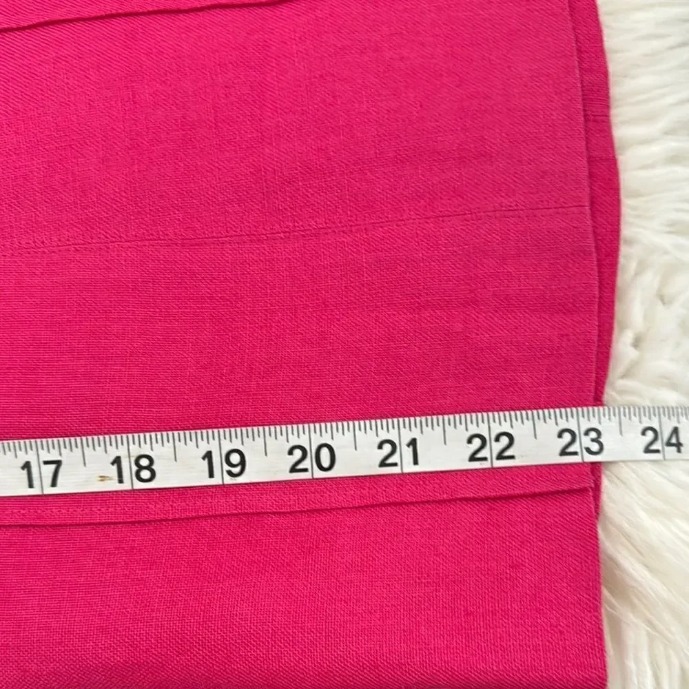 Talbots Elegant Fuchsia 100% Linen Skirt Size 8